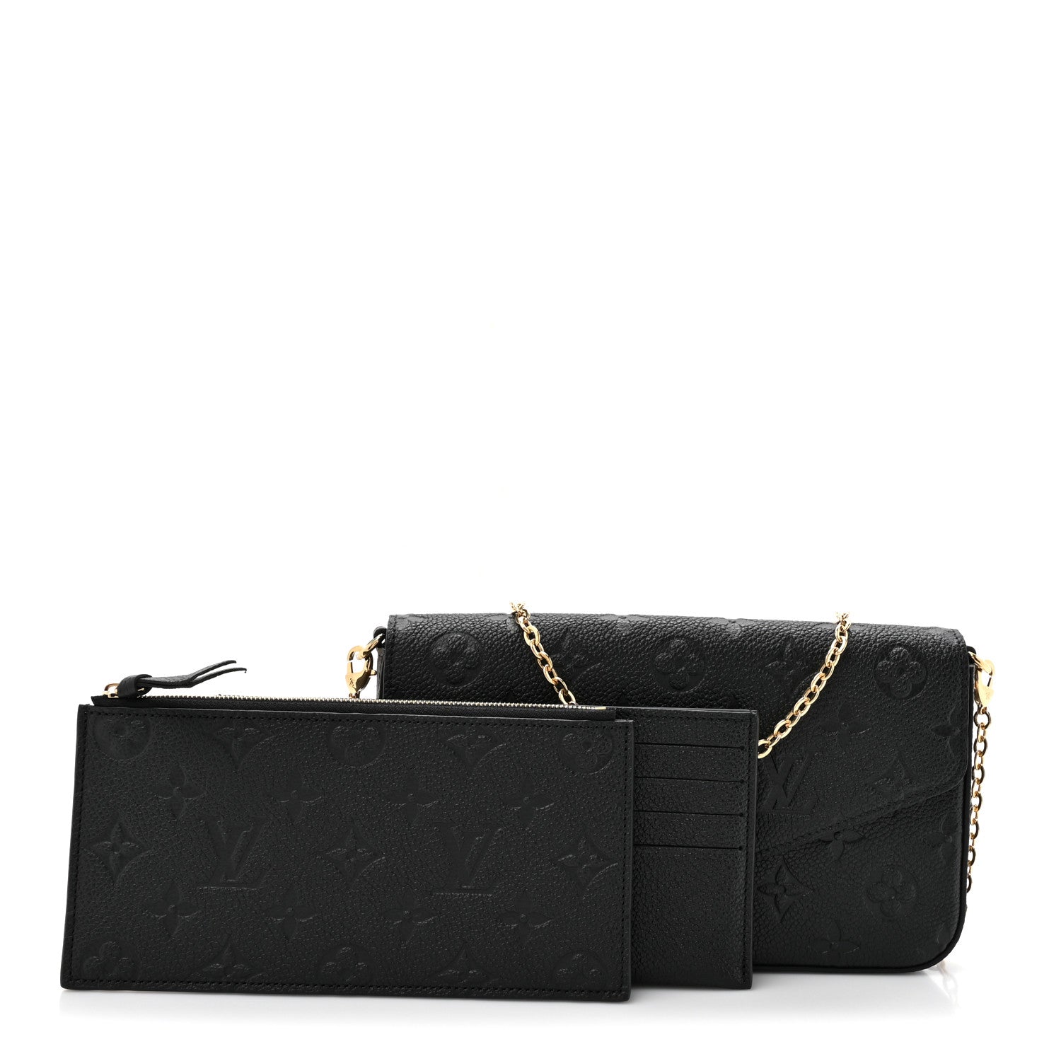 Louis Vuitton Empreinte Pochette Felicie Chain Wallet Black 3 of 10
