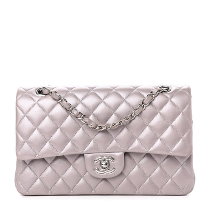 Chanel Metallic Lambskin Quilted Medium Double Flap Pink 1 of 12