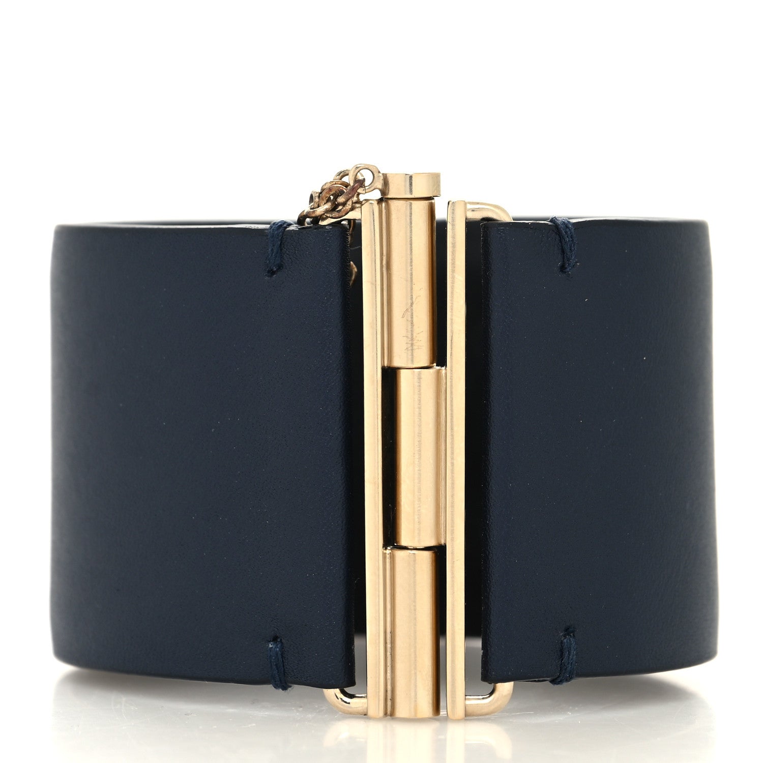 Chanel Calfskin CC Wide Cuff S Navy 3 of 5