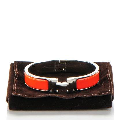 Hermes Enamel Narrow Clic Clac H Bracelet PM Orange 6 of 6
