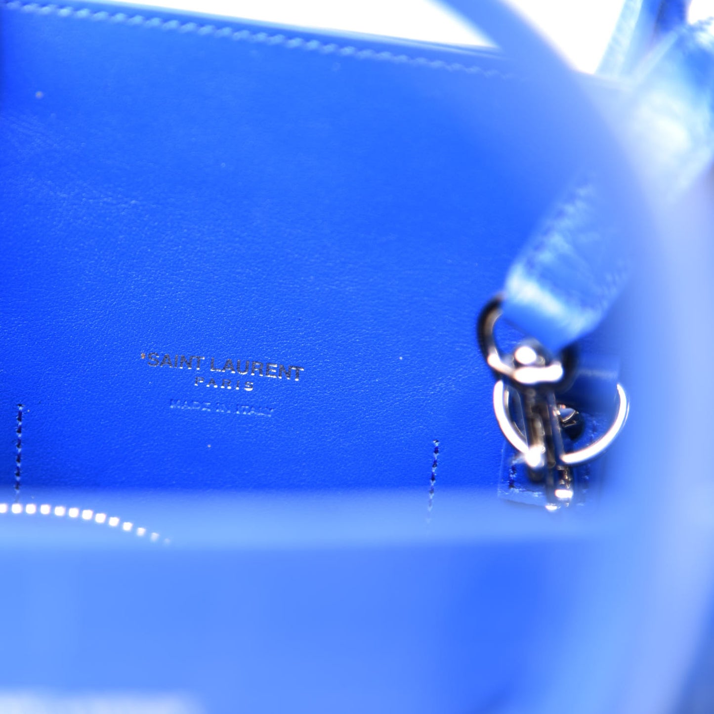 Calfskin Crocodile Embossed Small Sac De Jour Royal Blue