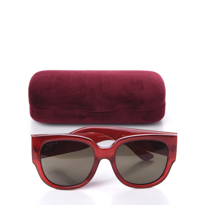 Gucci Square Frame Glitter Sunglasses GG0142SA Red 7 of 7