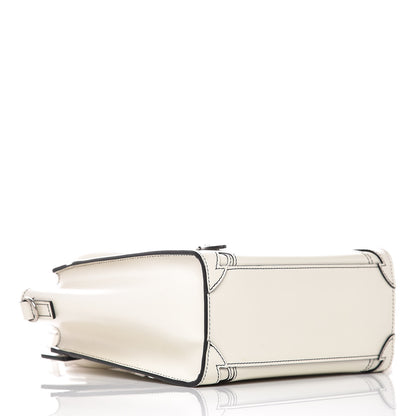 Celine Satin Calfskin Nano Debossed Luggage White 4 of 9
