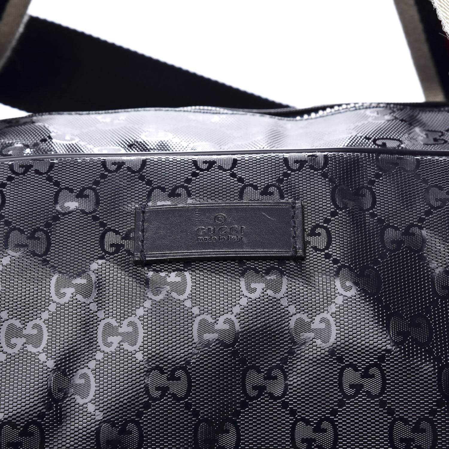 Gucci Imprime Monogram Large Web Carry On Duffle Bag Blue 8 of 10