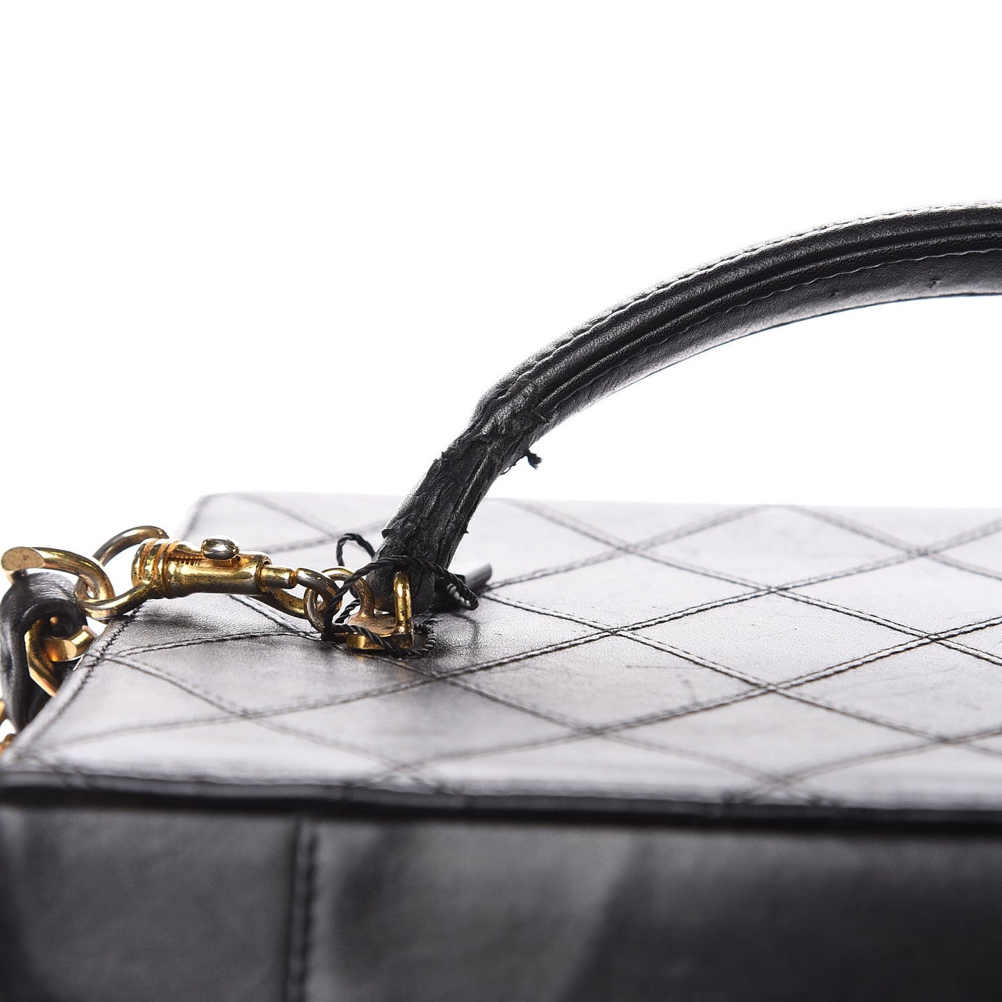 Calfskin Stitch Vanity Case Black