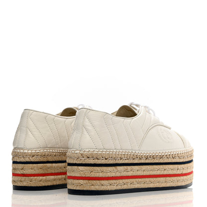 Gucci Nappa Matelasse GG Pilar Flatform Lace-Up Espadrilles 41 Great White 4 of 15
