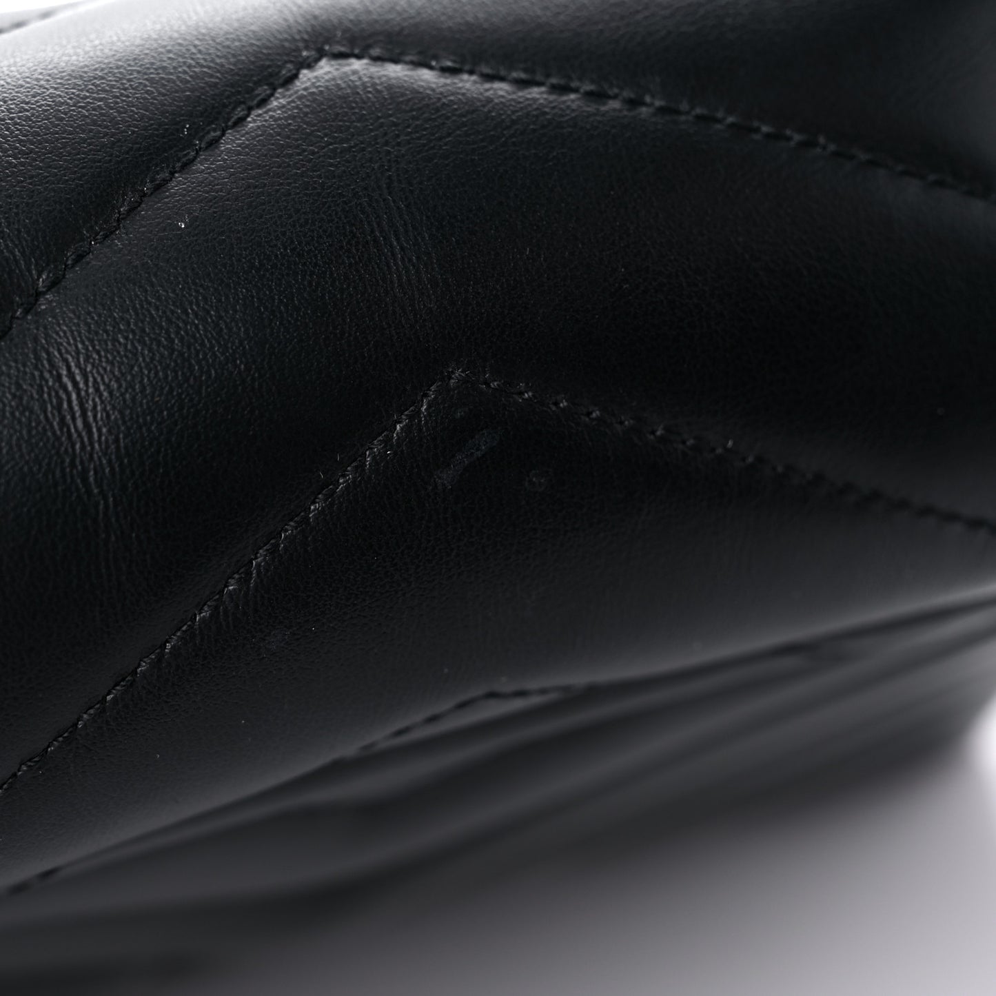 Calfskin Y Quilted Monogram Monochrome Small Loulou Chain Satchel Black