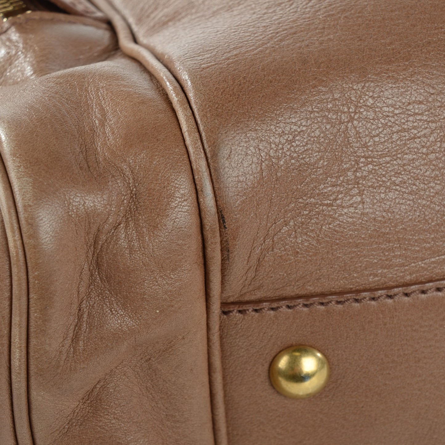 Calfskin Large Vanity Bowler Camel