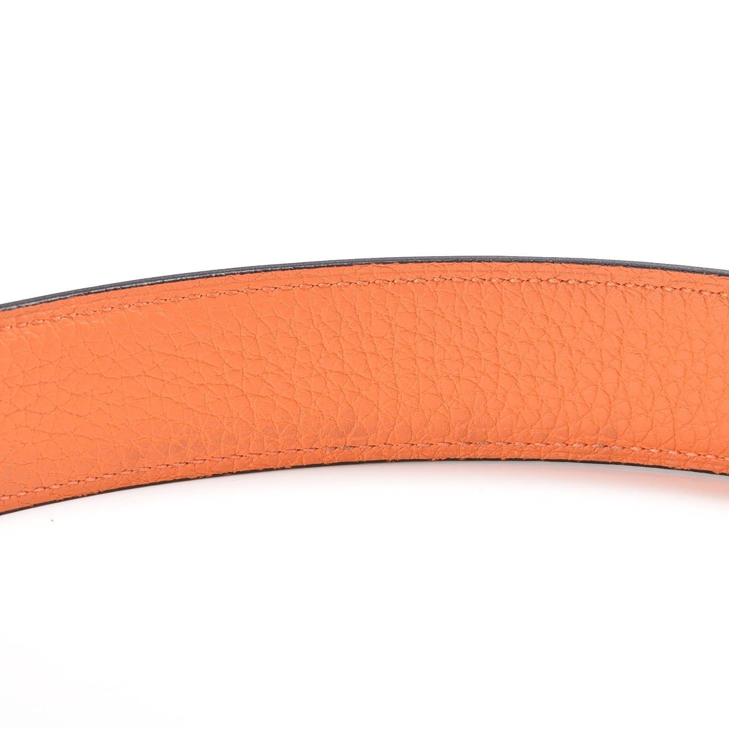 Hermes Box Togo 32mm Belt Strap 95 Black Orange 8 of 9