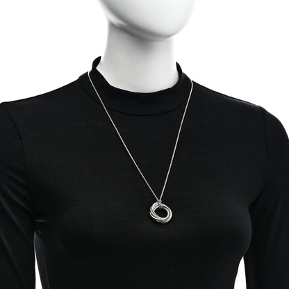 David Yurman Sterling Silver 14K Yellow Gold 28mm Crossover Pendant Necklace 2 of 5