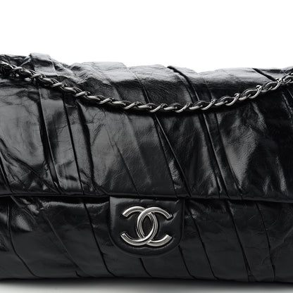 Chanel Glazed Calfskin Twisted Maxi Flap Black 10 of 10