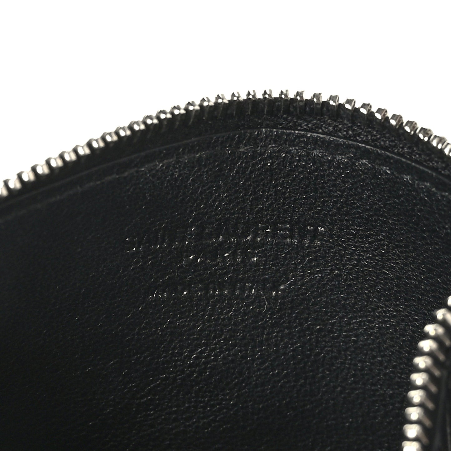 Grained Calfskin 5 Fragments Zip Pouch Card Holder Black