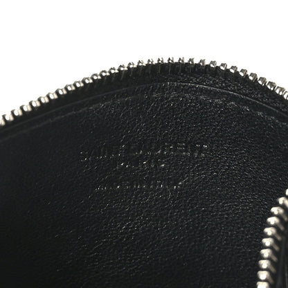 Saint Laurent Grained Calfskin 5 Fragments Zip Pouch Card Holder Black 6 of 6