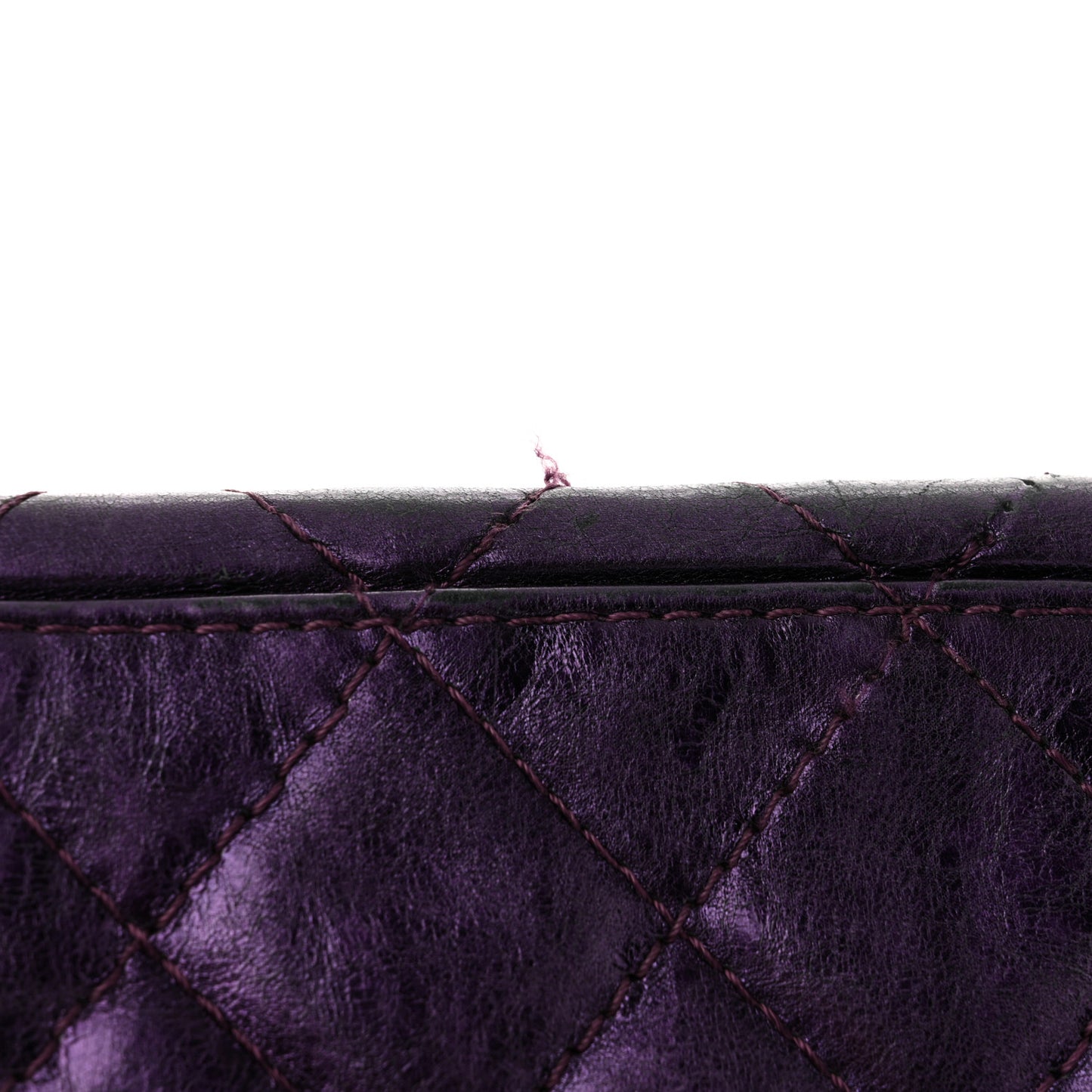 Metallic Aged Calfskin Quilted 2.55 Reissue 227 Flap Purple