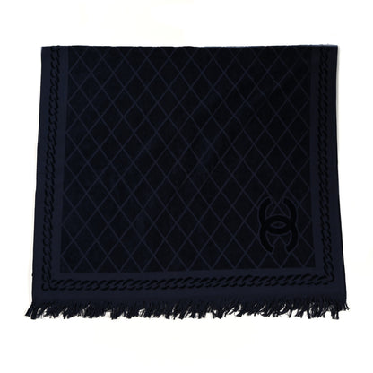 Chanel Terry Cotton CC Beach Towel Blue 2 of 5