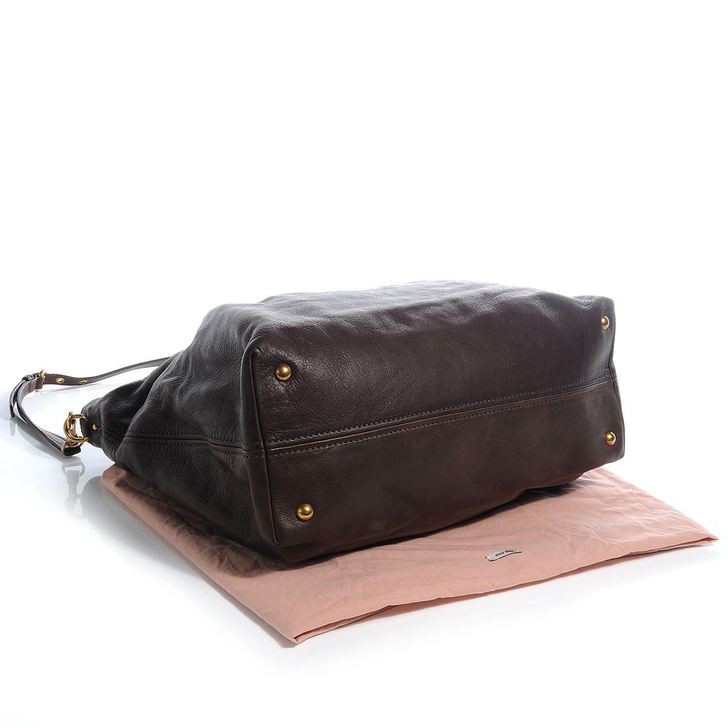 Miu Miu Cervo Shine Shopping Pattina Tote Moro 4 of 9