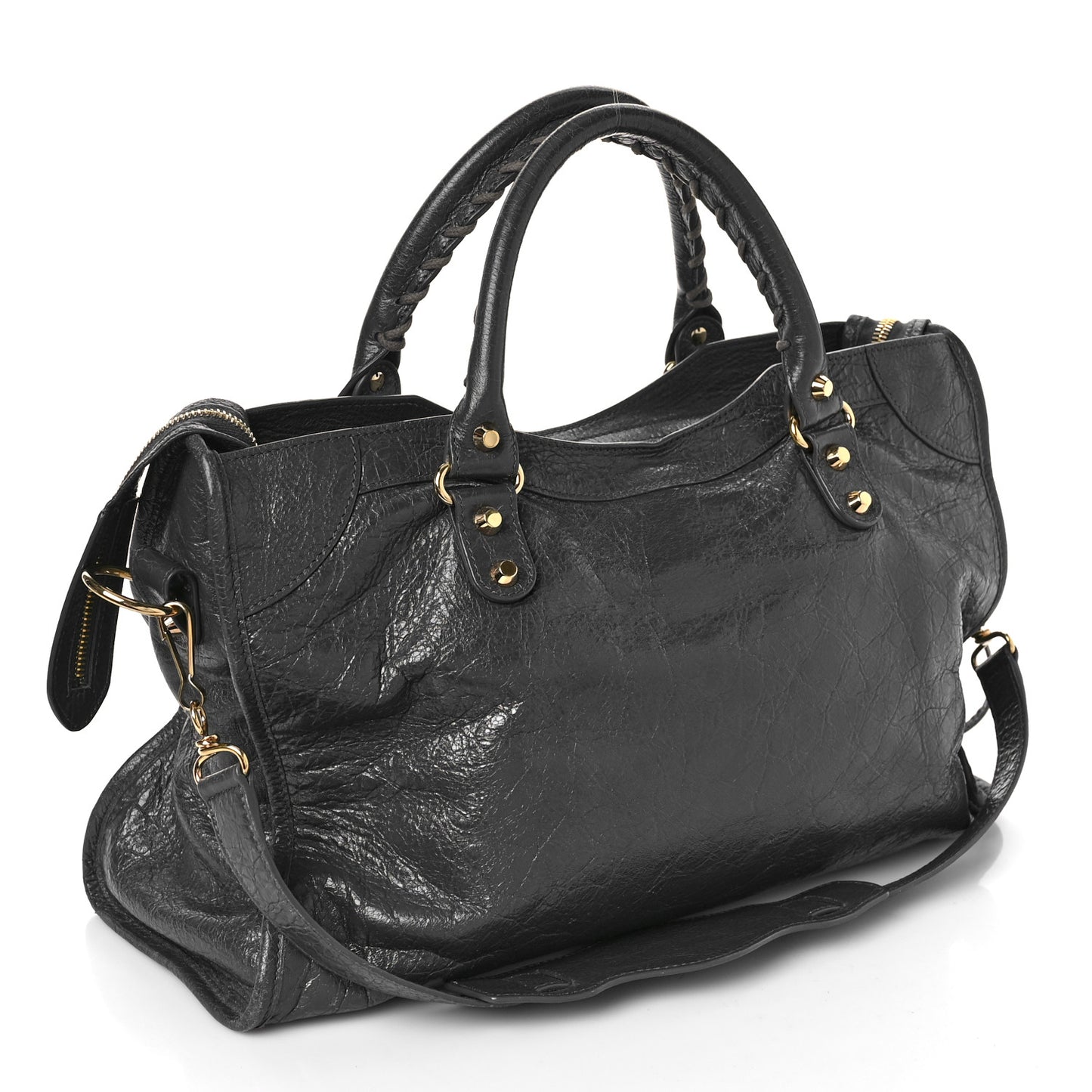Agneau Classic Gold Hardware City Gris Fossile Anthracite