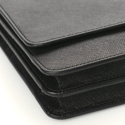 Prada Saffiano Vernice Mini Crossbody Wallet Black 7 of 8