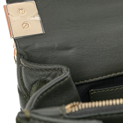 Versace Nappa Embroidered Baroque Palazzo Sultan Shoulder Bag Green 12 of 13