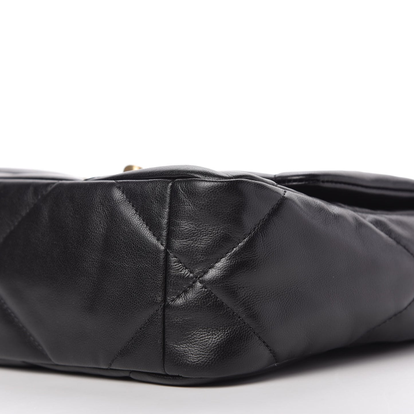 Shiny Goatskin Quilted Medium Chanel 19 Flap Black