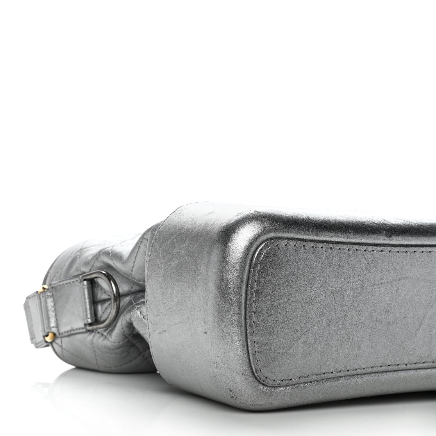 Chanel Metallic Aged Calfskin Quilted Medium Gabrielle Silver 8 of 13