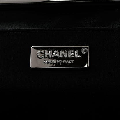 Chanel Satin Chevron Quilted Clutch Black 6 of 8