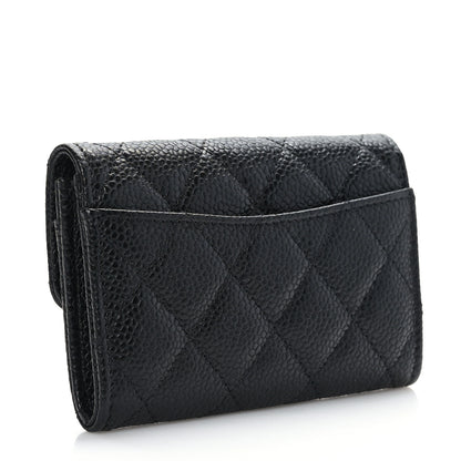 Chanel Caviar Quilted Flap Card Holder Wallet Black 3 of 8