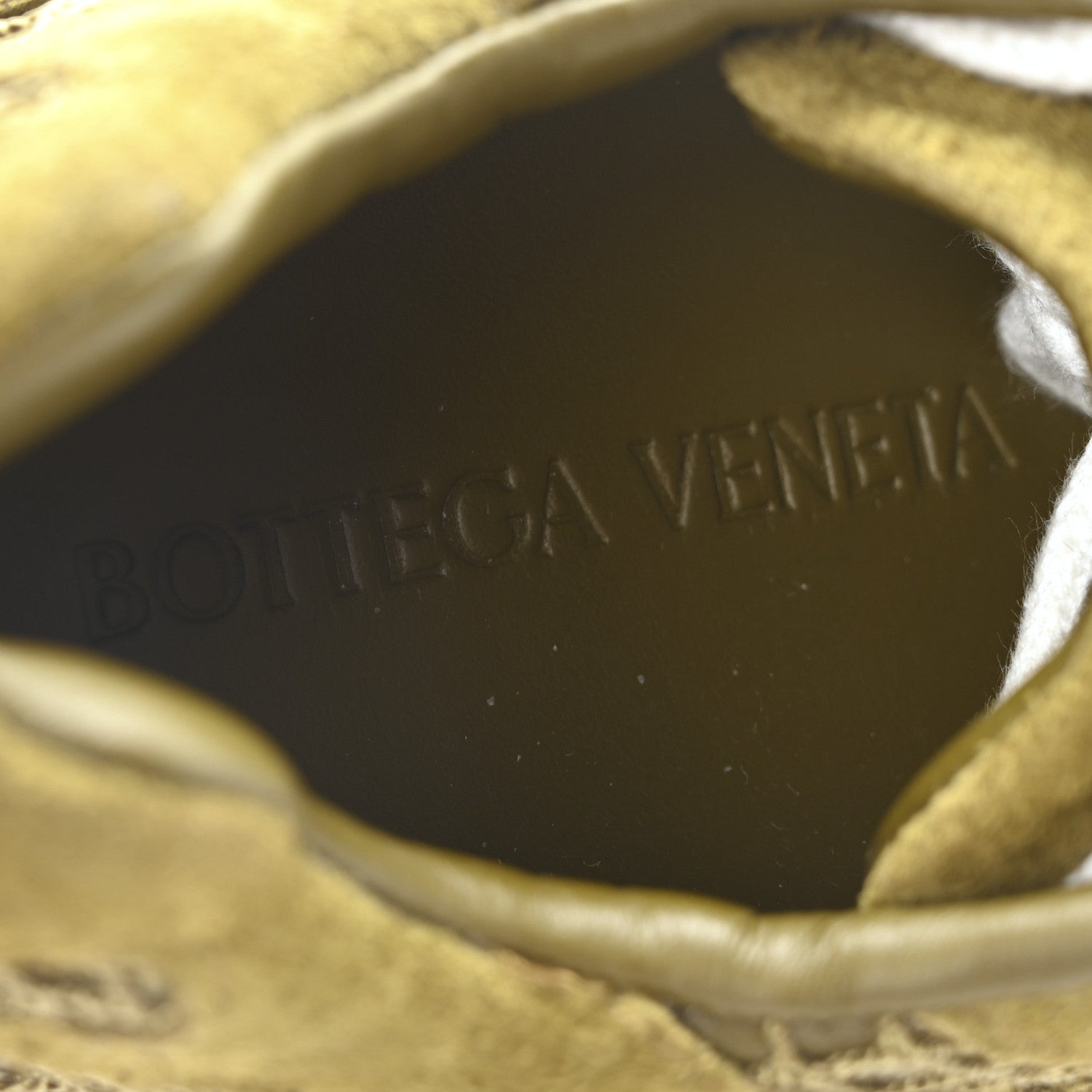 Bottega Veneta Calfskin Fishnet Fabric Orbit Sneakers 37 Olive Oil 8 of 9