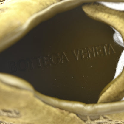 Bottega Veneta Calfskin Fishnet Fabric Orbit Sneakers 37 Olive Oil 8 of 9