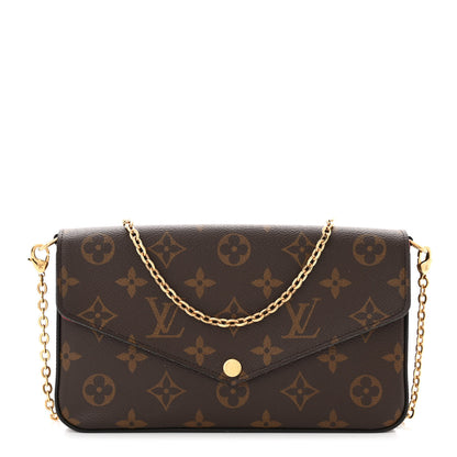 Louis Vuitton Monogram Pochette Felicie Chain Wallet Fuchsia 1 of 12