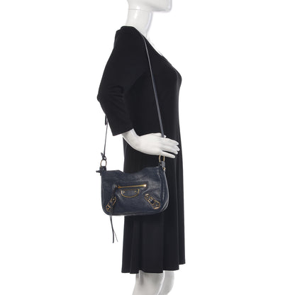 Balenciaga Chevre Gold Metallic Edge Hardware Hip Bleu Nuit 2 of 10