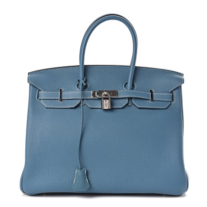 Hermes Togo Birkin 35 Blue Jean 1 of 36