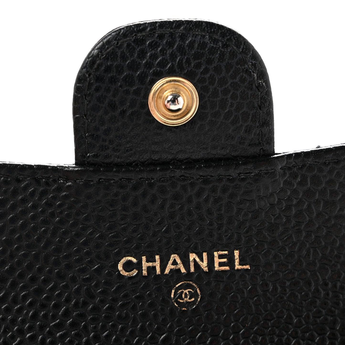 Caviar Quilted Flap Card Holder Black
