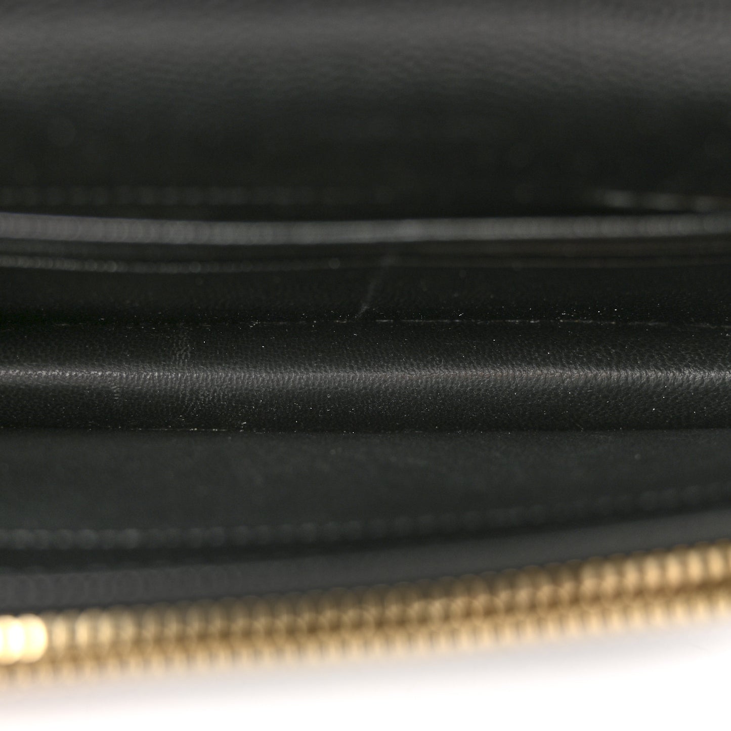 Grain De Poudre Matelasse Chevron Monogram Envelope Chain Wallet Black