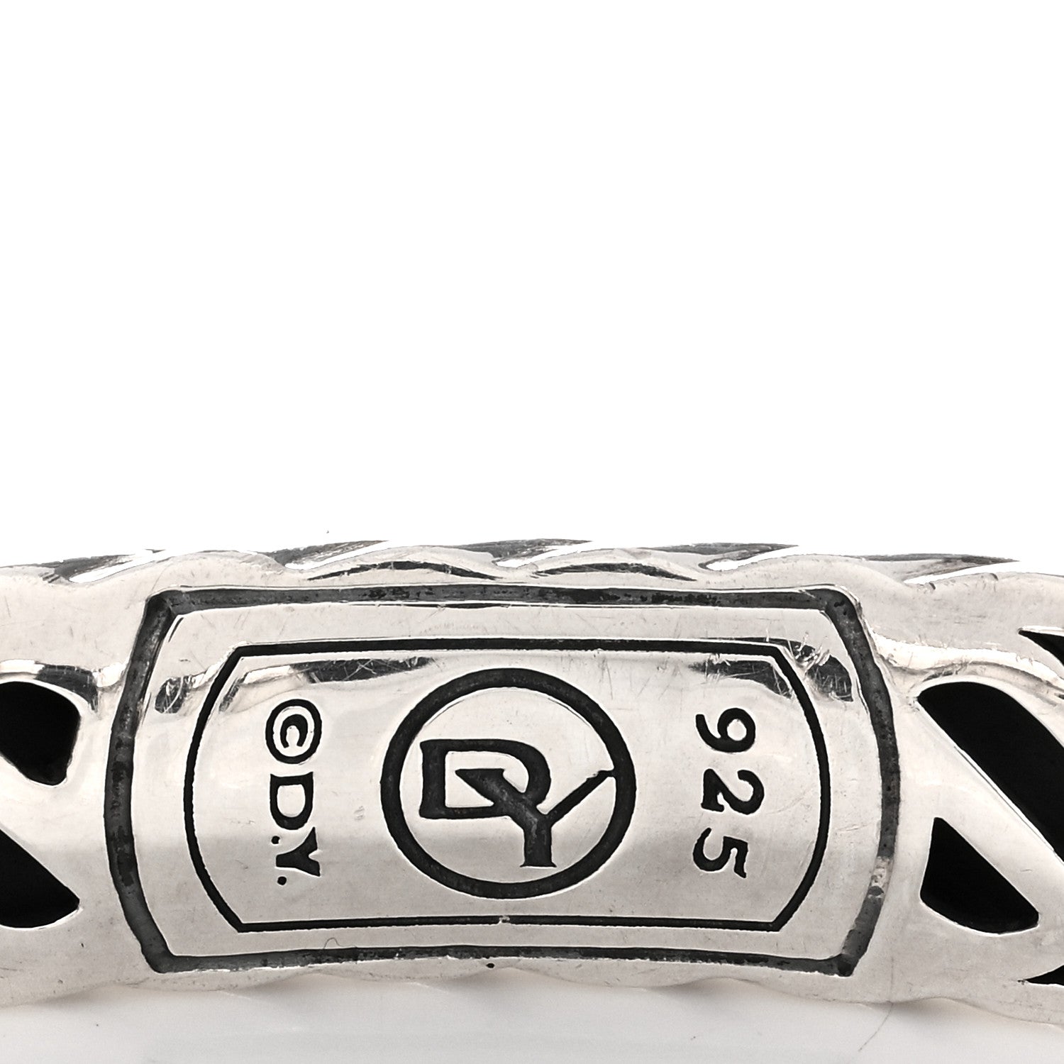 David Yurman Sterling Silver Diamond Black Onyx 10mm Waverly Bracelet 3 of 3