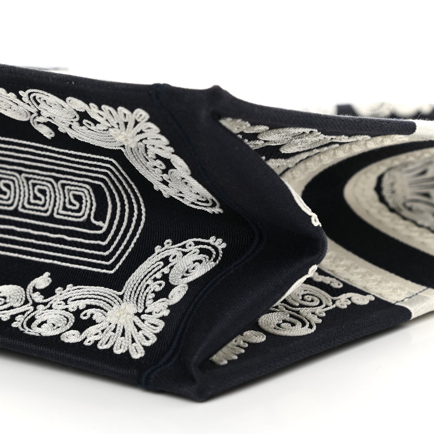 Canvas Embroidered Cornely Book Tote Blue White