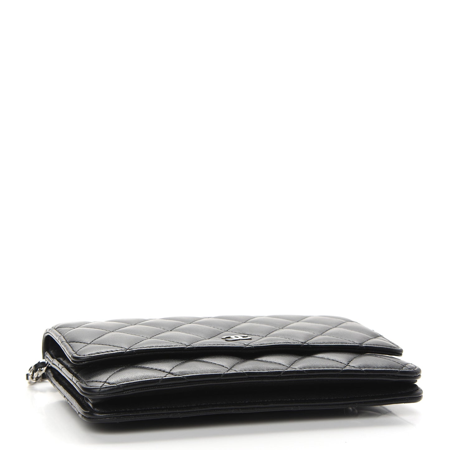 Lambskin Quilted Wallet On Chain WOC Black