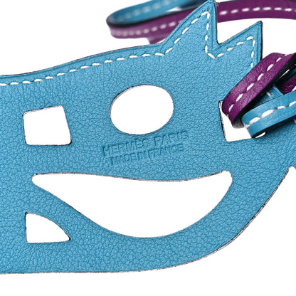 Hermes Swift Paddock Cheval Horse Bag Charm Violet Turquoise 3 of 4