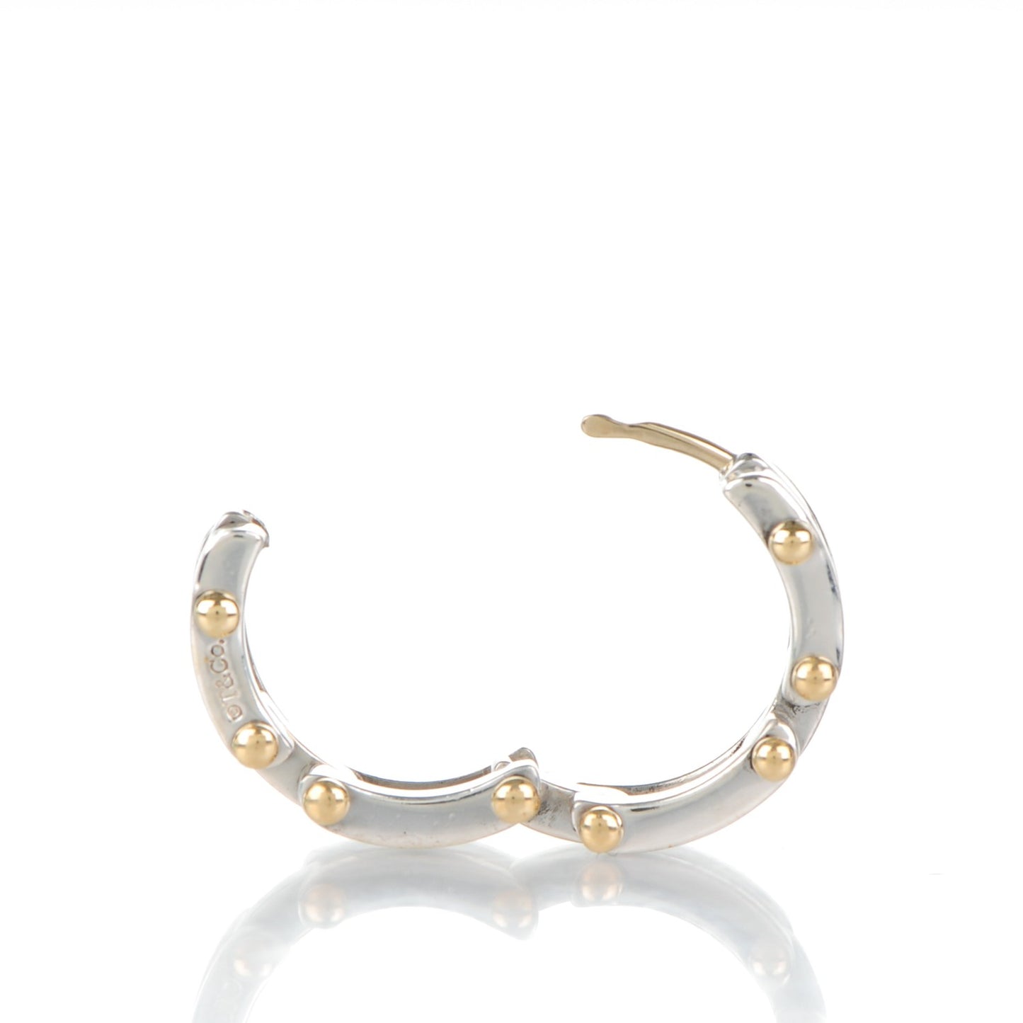 Sterling Silver 18K Yellow Gold Gatelink Hoop Earrings