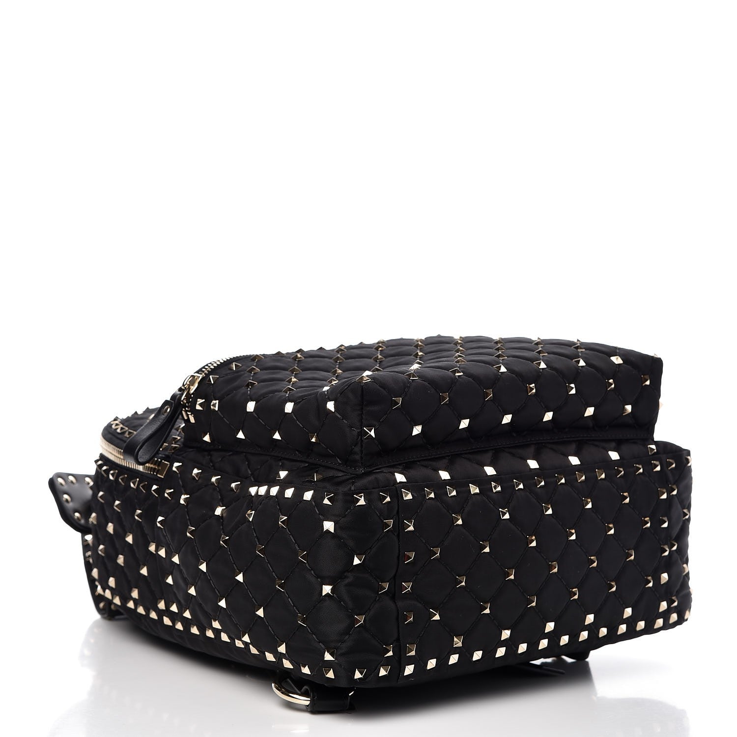 Valentino Garavani Nylon Quilted Rockstud Spike Backpack Black 4 of 6