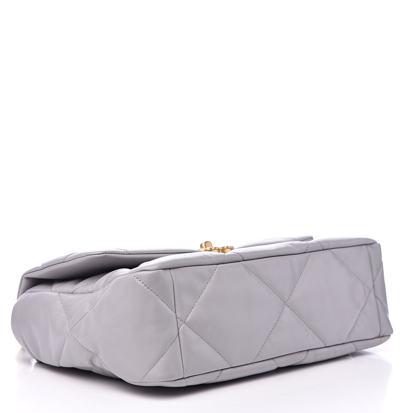 Goatskin Quilted Large 19 Flap Grey