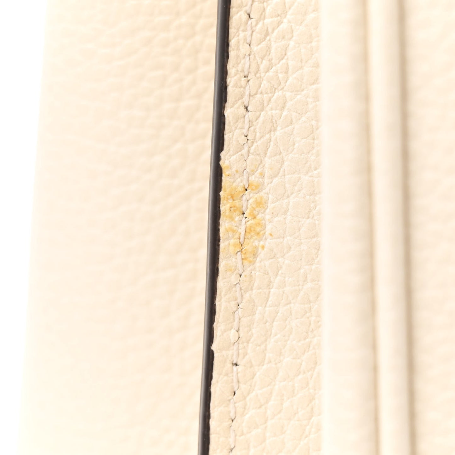 Grainy Calfskin Medium Zumi Top Handle Bag Mystic White