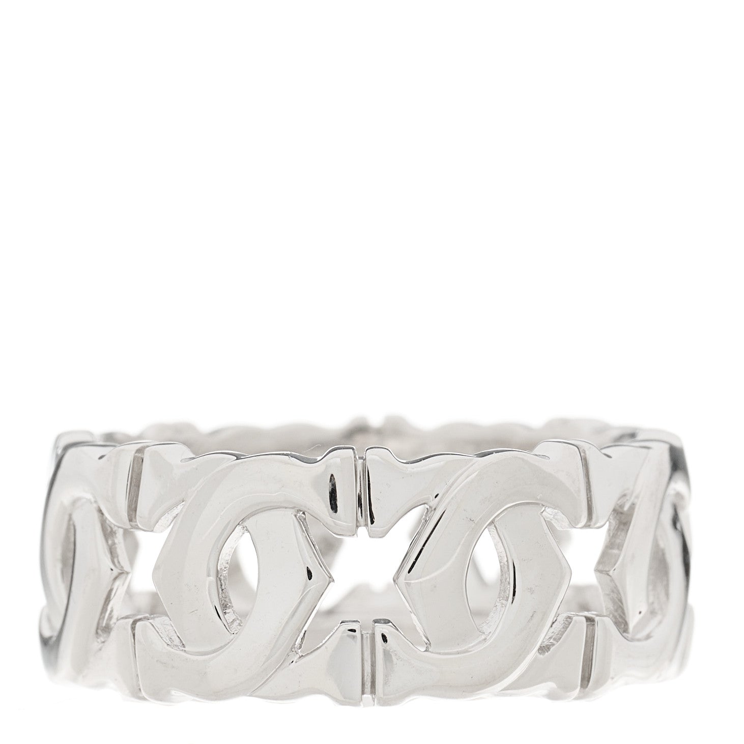 Cartier 18K White Gold Entrelaces Ring 54 6.75 1 of 5