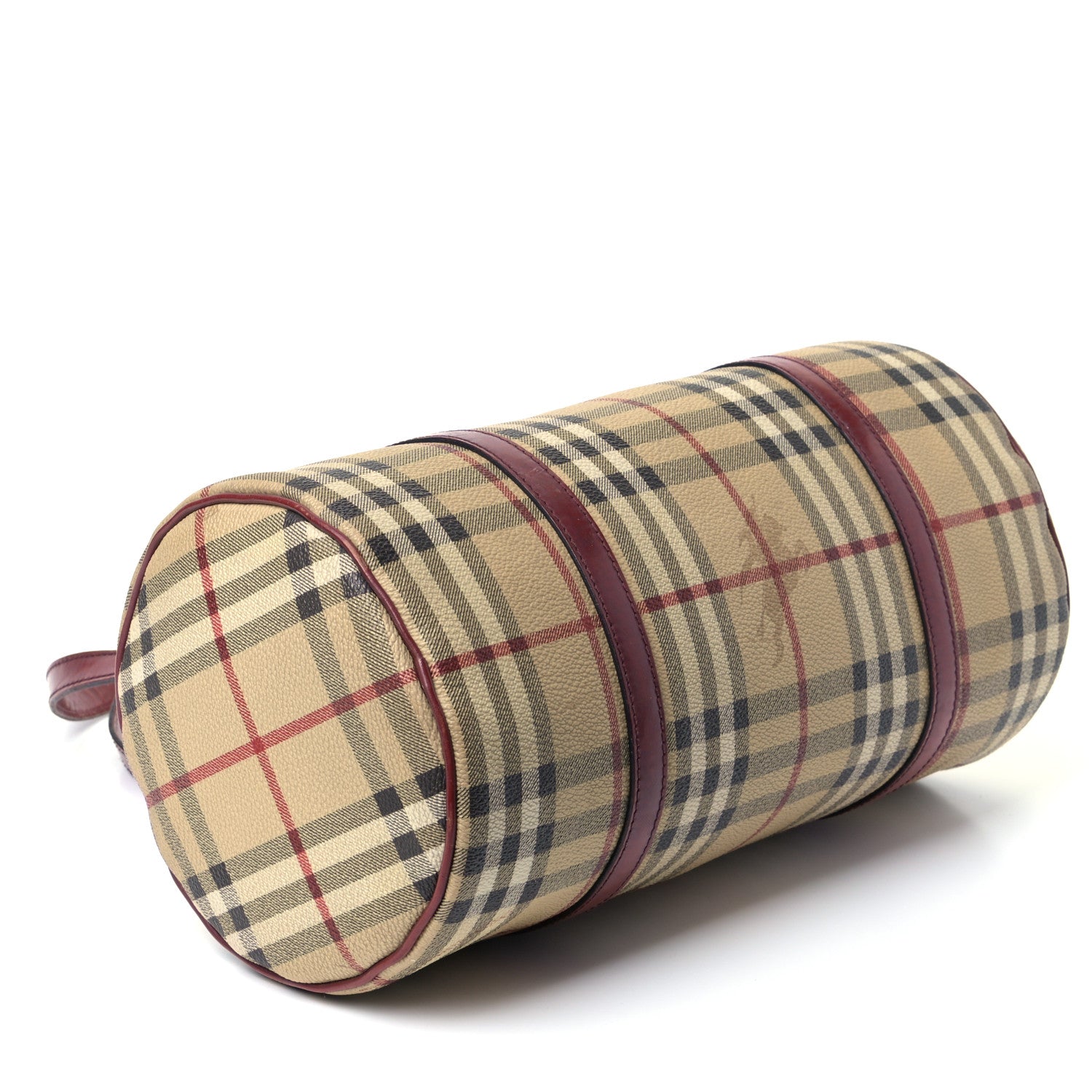 Burberry Haymarket Check Barrel Bag Brown 3 of 5