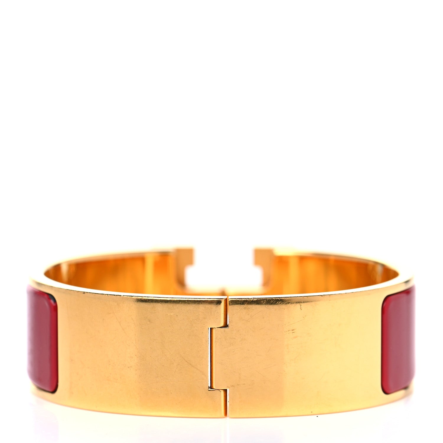 Hermes Enamel Wide Clic Clac H Bracelet PM Red 2 of 5