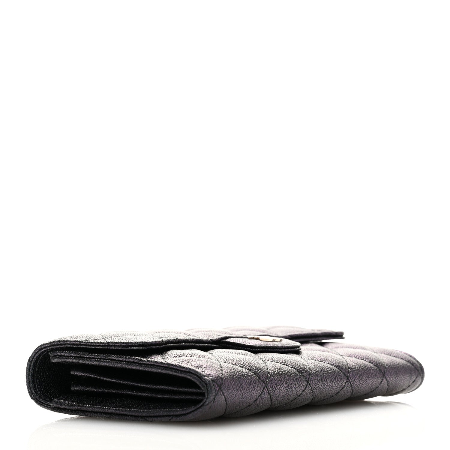 Chanel Iridescent Caviar Quilted Medium Flap Wallet Black 4 of 9