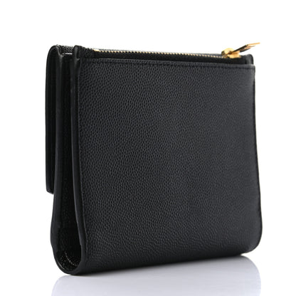 Saint Laurent Grain De Poudre Monogram Bi-Fold Wallet Black 3 of 8
