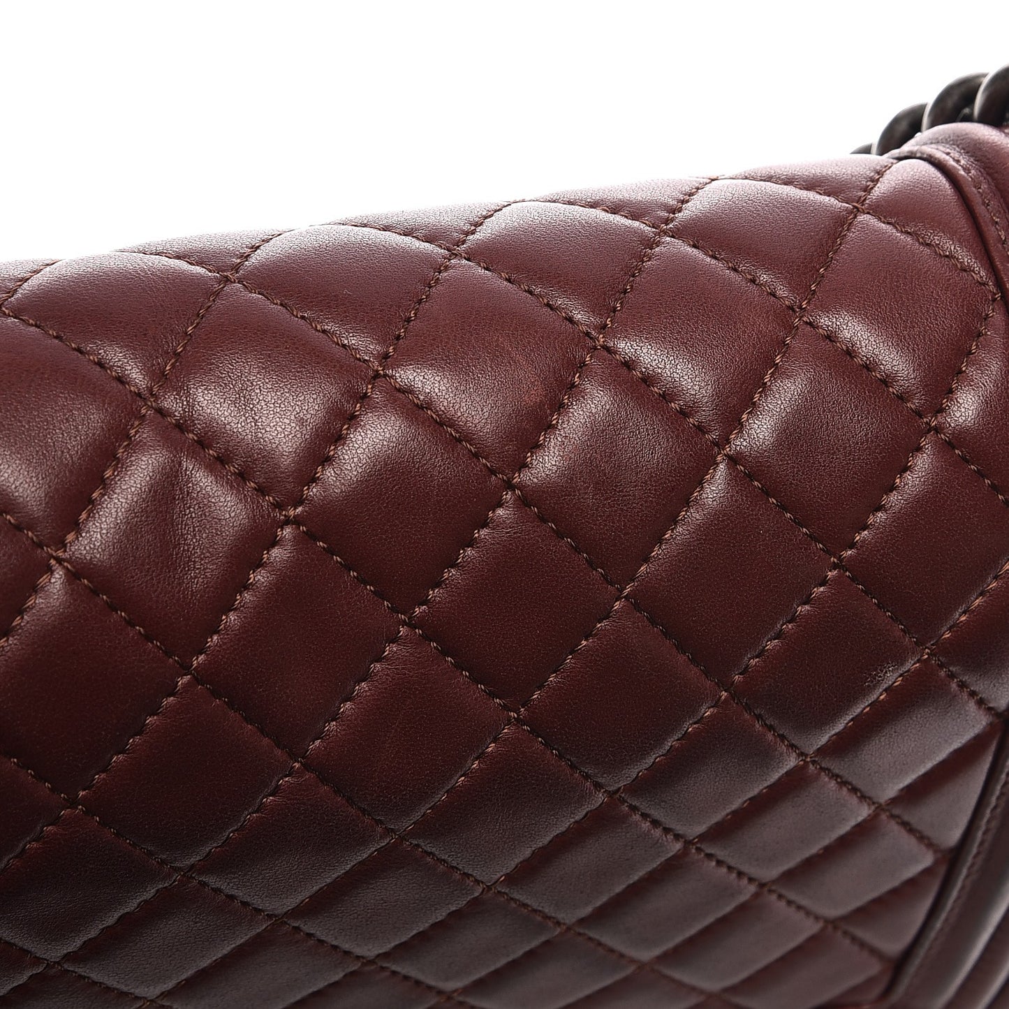 Calfskin Quilted Medium Boy Flap Burgundy