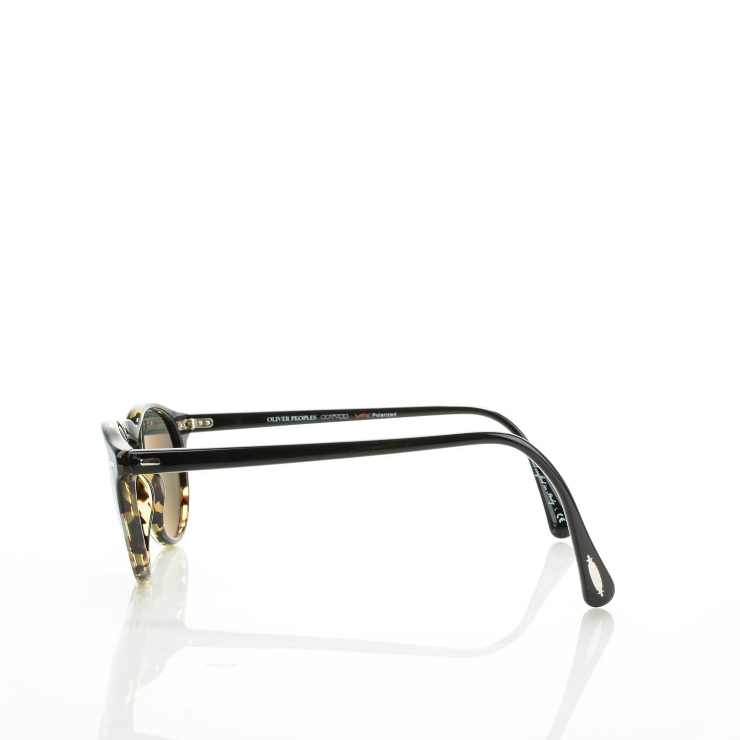Oliver Peoples Polarized Gregory Peck Sunglasses Black Tortoise 2 of 7