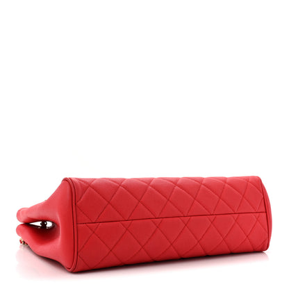 Chanel Caviar Quilted In Out Flap Shopping Tote Red 4 of 14